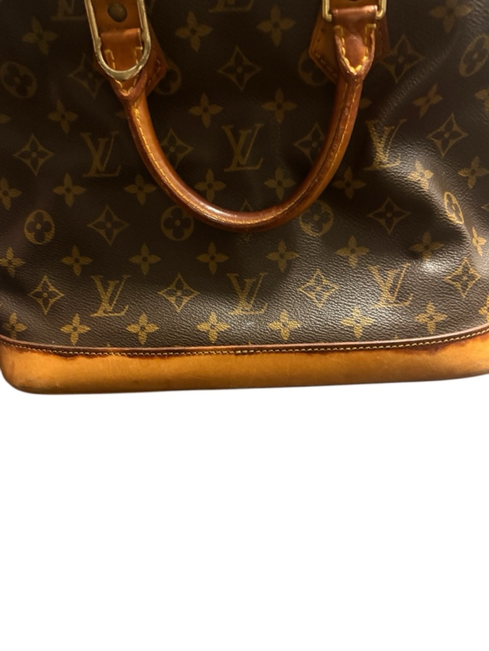Louis Vuitton Brown Monogram Alma-Style Satchel with Vachetta Trim - Picture 4 of 16